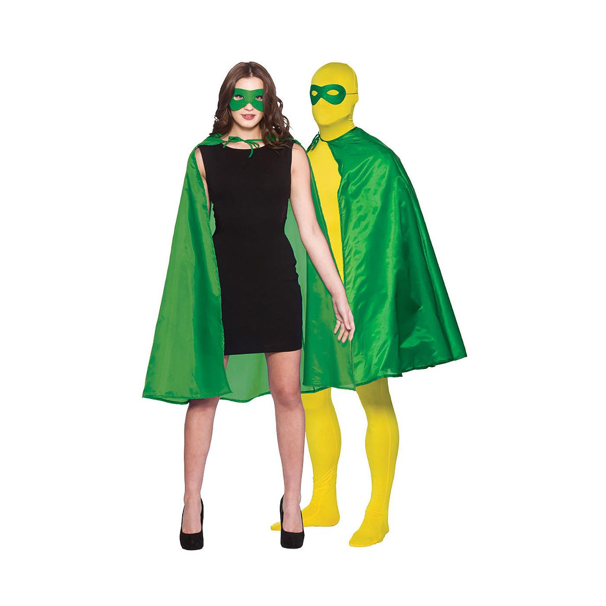 Superhero Mask & Cape (Green) - Adult