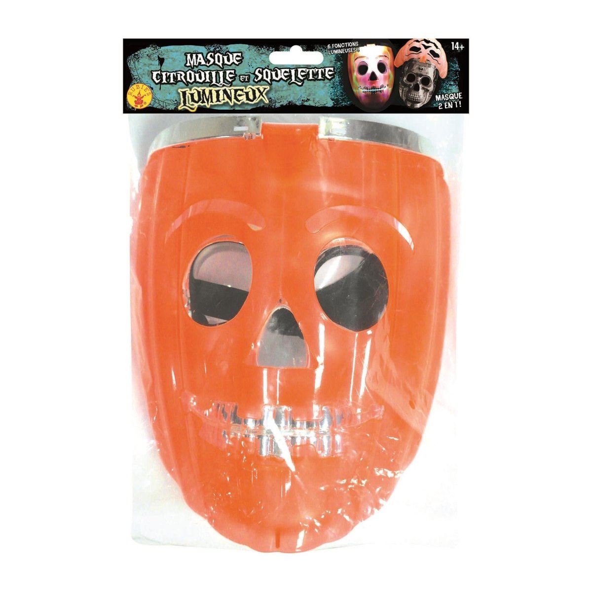 Rubies - Glow in the Dark Pumpkin Mask - Adult - Fancy Dress Central
