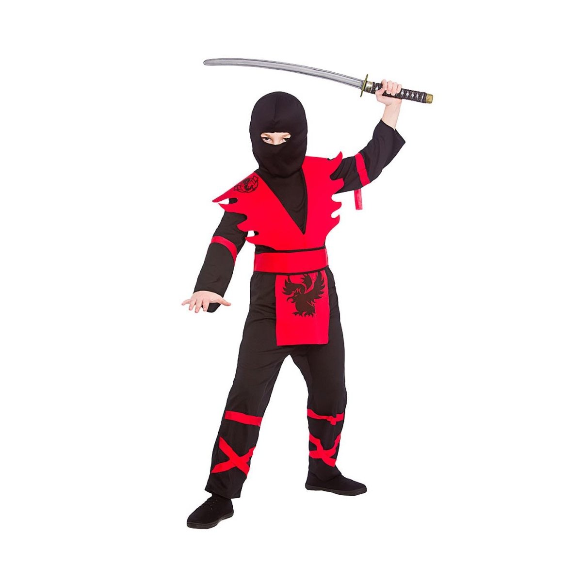 Wicked Costumes - Ninja Assassin Costume (Red) - Child - Fancy Dress Central