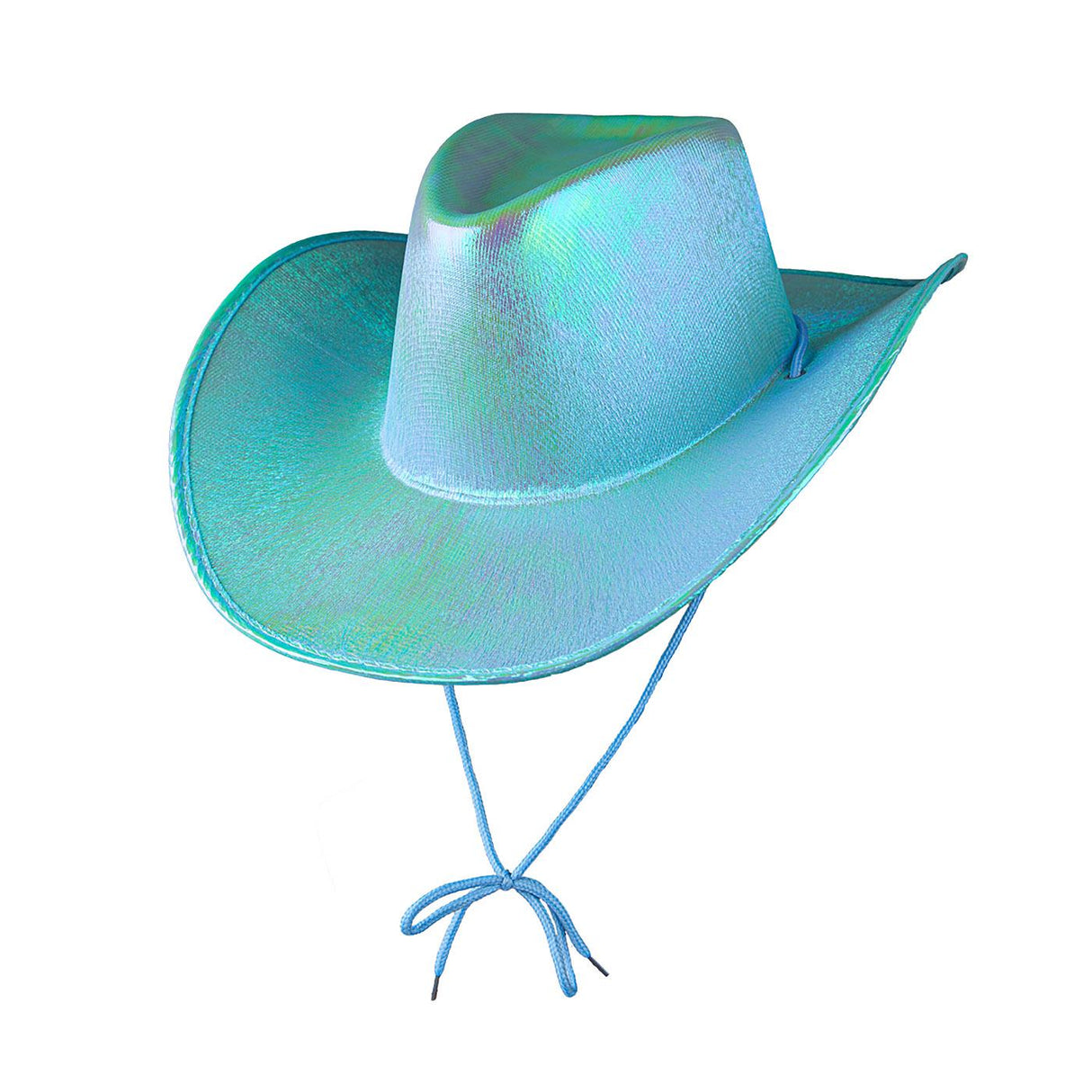 Iridescent Texan Cowboy Hat (Aqua) - Adult
