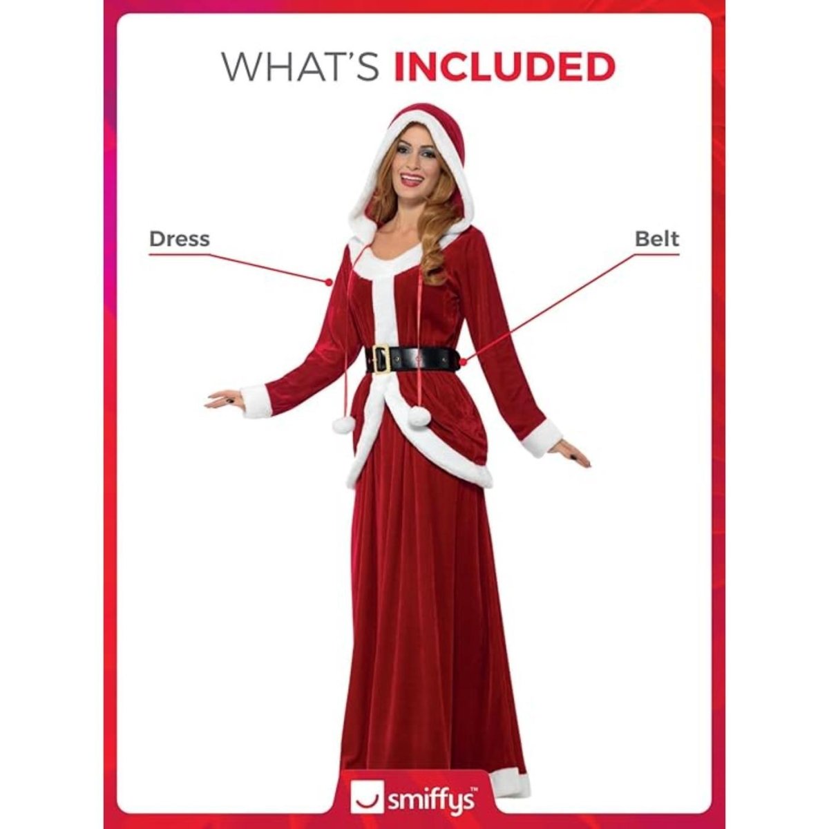 Smiffys - Ms Claus Costume - Women - Fancy Dress Central