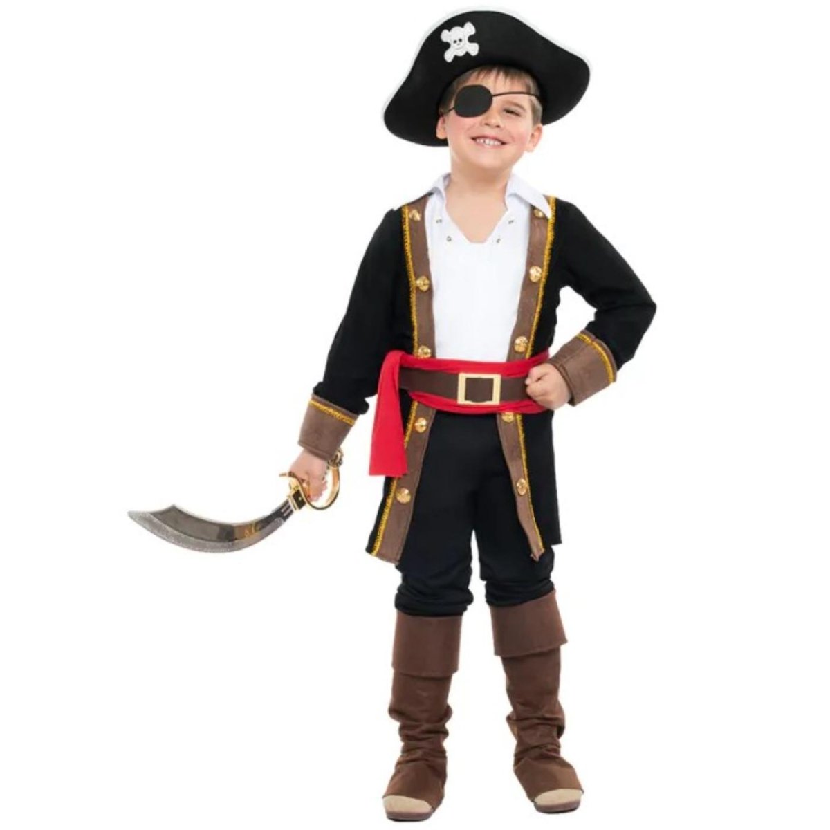 Boland - Pirate Captain Costume - Boys - Fancy Dress Central