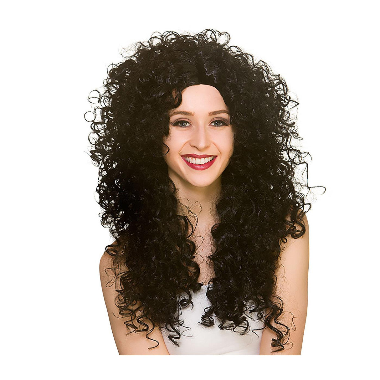 Long Curly Wig (Black) - Adult