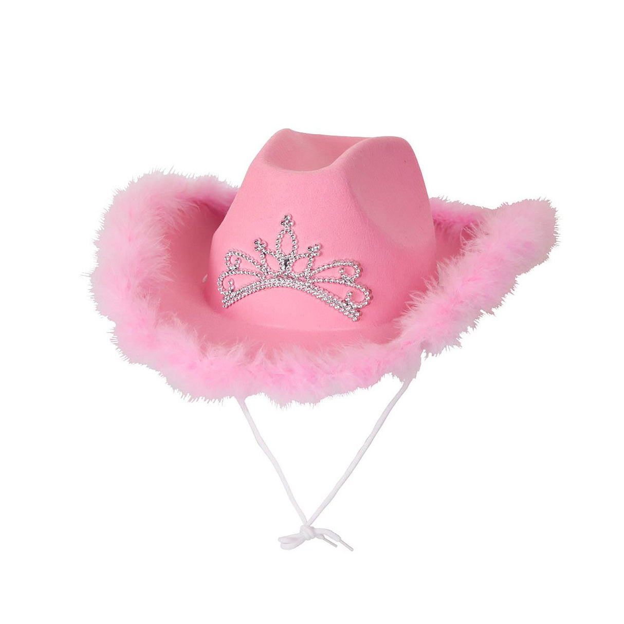 Wicked Costumes - Pink Tiara & Feather Texan Cowboy Hat - Adult