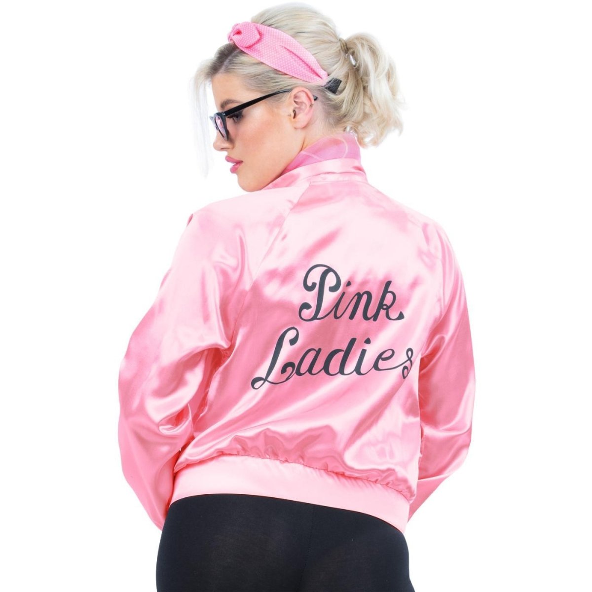 Smiffys - Grease Pink Ladies Jacket with Accessories - Women - Fancy Dress Central