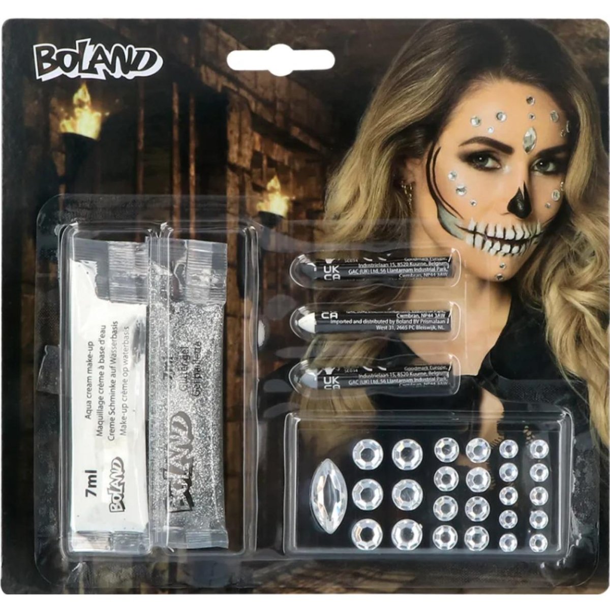 Boland - Make Up Kit - Diamond Skull - Fancy Dress Central