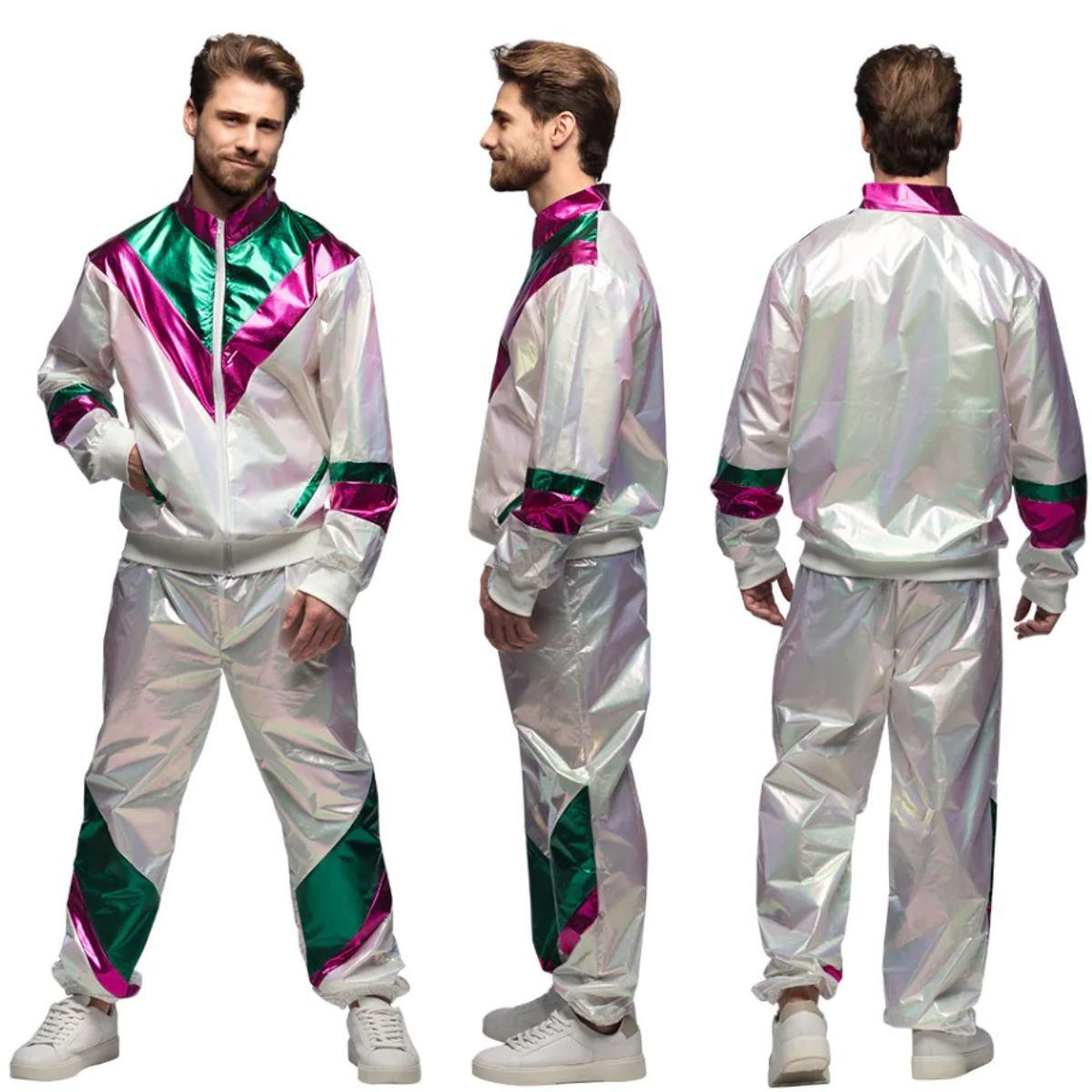 Boland - Holographic Dude Shell Suit Costume - Men - Fancy Dress Central