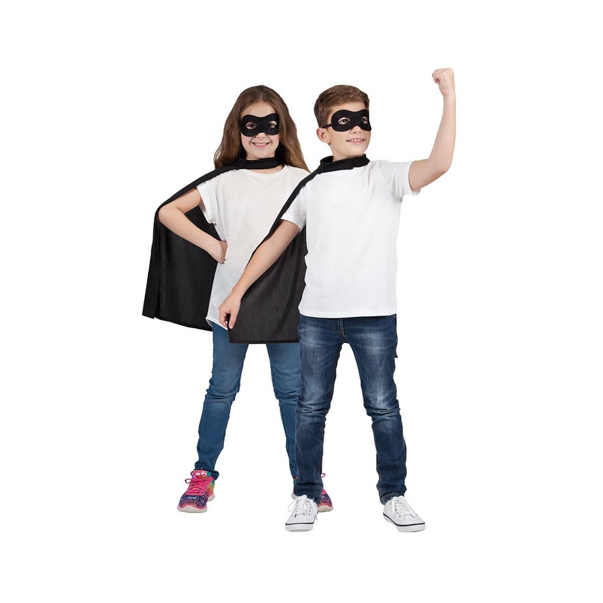 Wicked Costumes Ltd - Super Hero Cape & Mask (Black) - Child - Fancy Dress Central