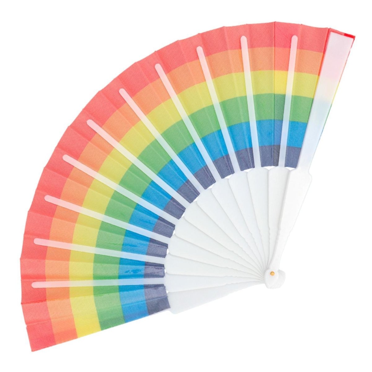 Boland - Rainbow Festival Hand Fan (6 Pack) - Adult - Fancy Dress Central
