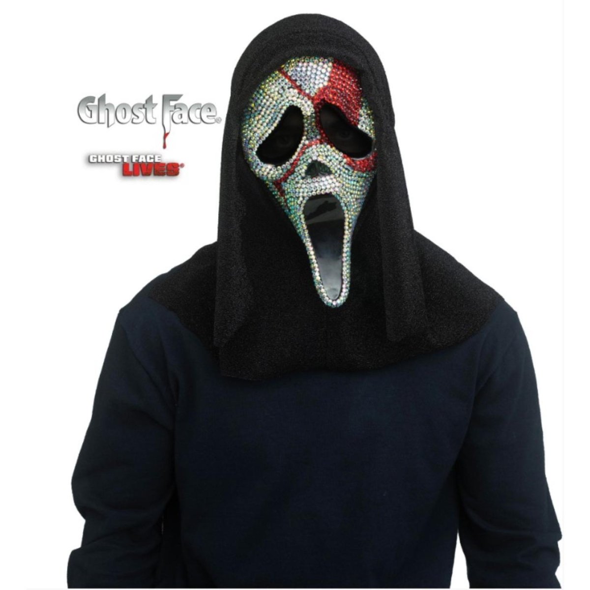 Wicked Costumes - Ghost Face Bloody Bling Mask - Adult - Fancy Dress Central