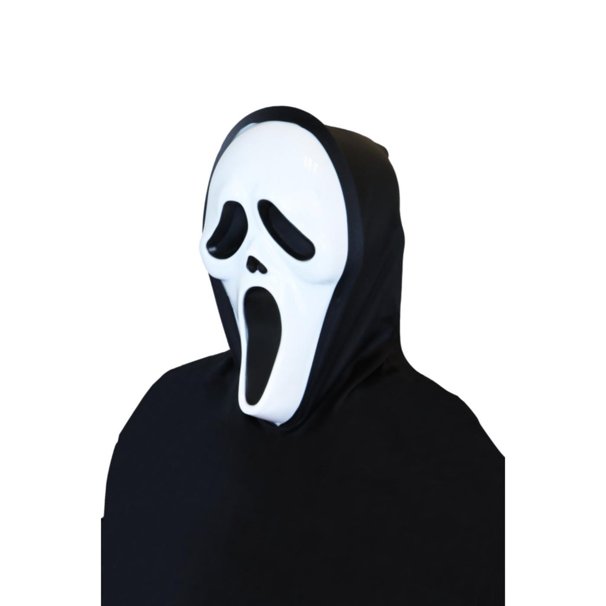 Screaming Ghost Face Mask with Hood - Adult