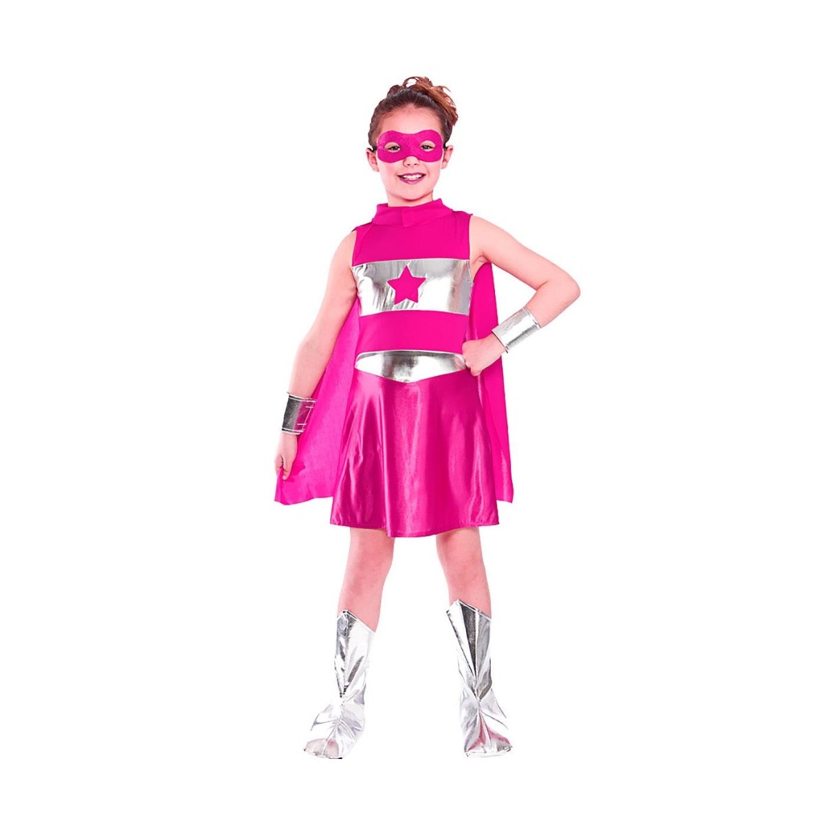 Wicked Costumes - Super Hero Costume (Pink) - Girls - Fancy Dress Central
