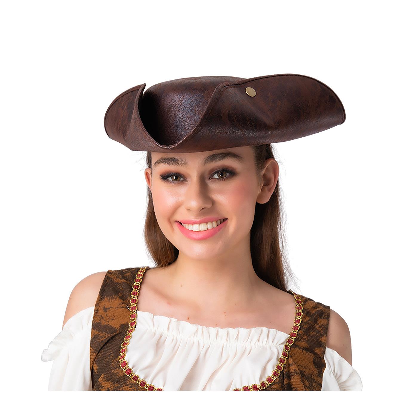 Wicked Costumes - Distressed Faux Leather Pirate Hat - Adult