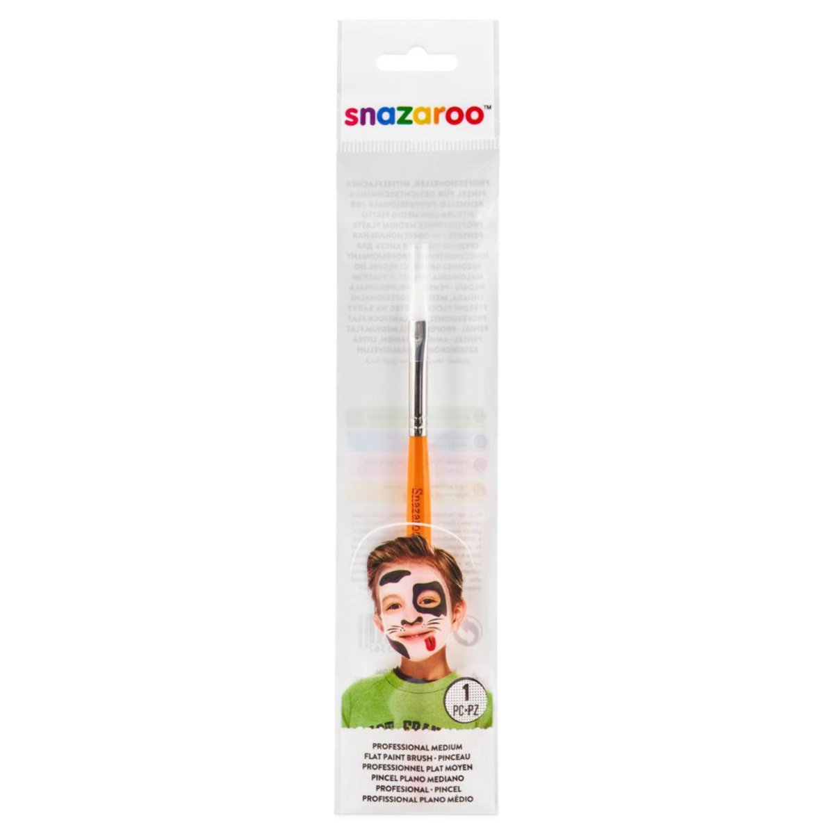 Colart - Flat Face Paint Brush (Yellow) - Medium - Fancy Dress Central