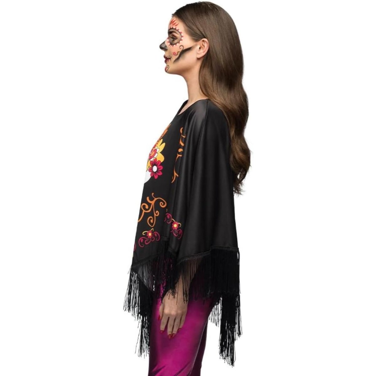 Boland - Catrina Day of the Dead Poncho - Women - Fancy Dress Central