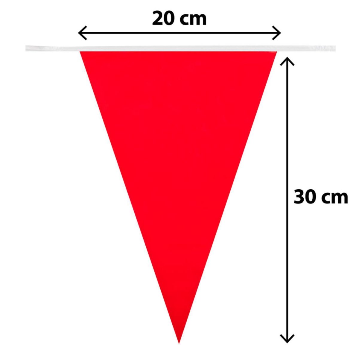 Boland - 10m Coloured Triangular Bunting (Red/White) - Fancy Dress Central