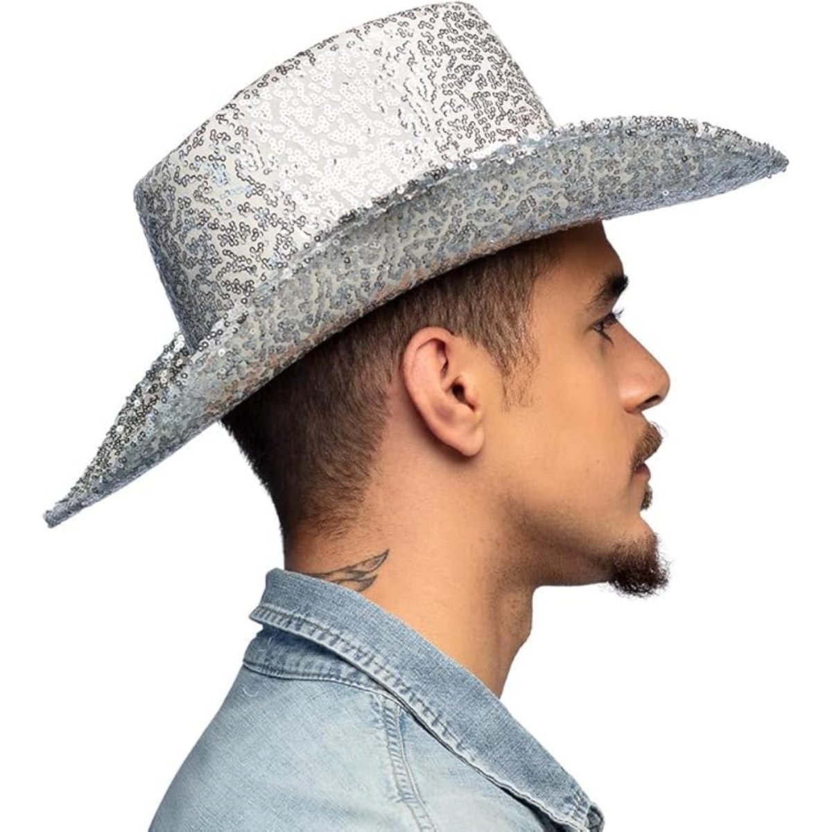 Fancy Dress Central - Rodeo Party Cowboy Hat (Silver) - Adult - Fancy Dress Central