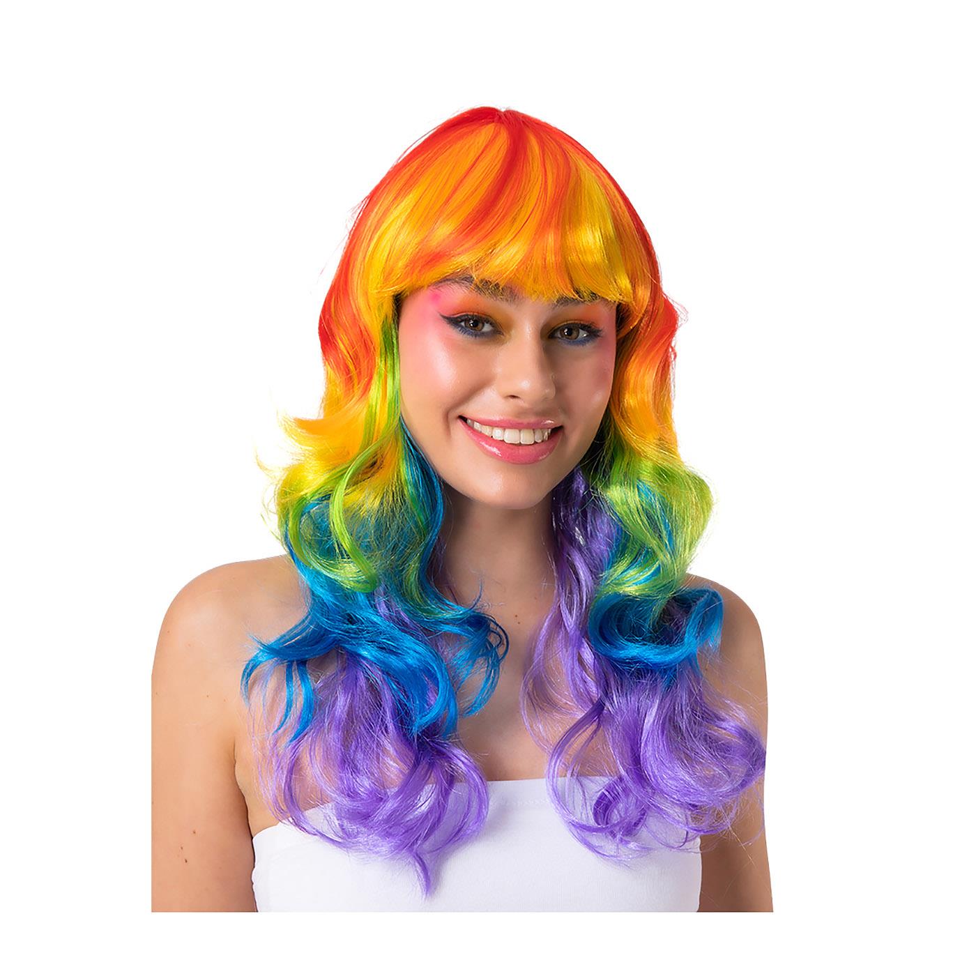 Wicked Costumes - Long Curly Rainbow Wig - Adult