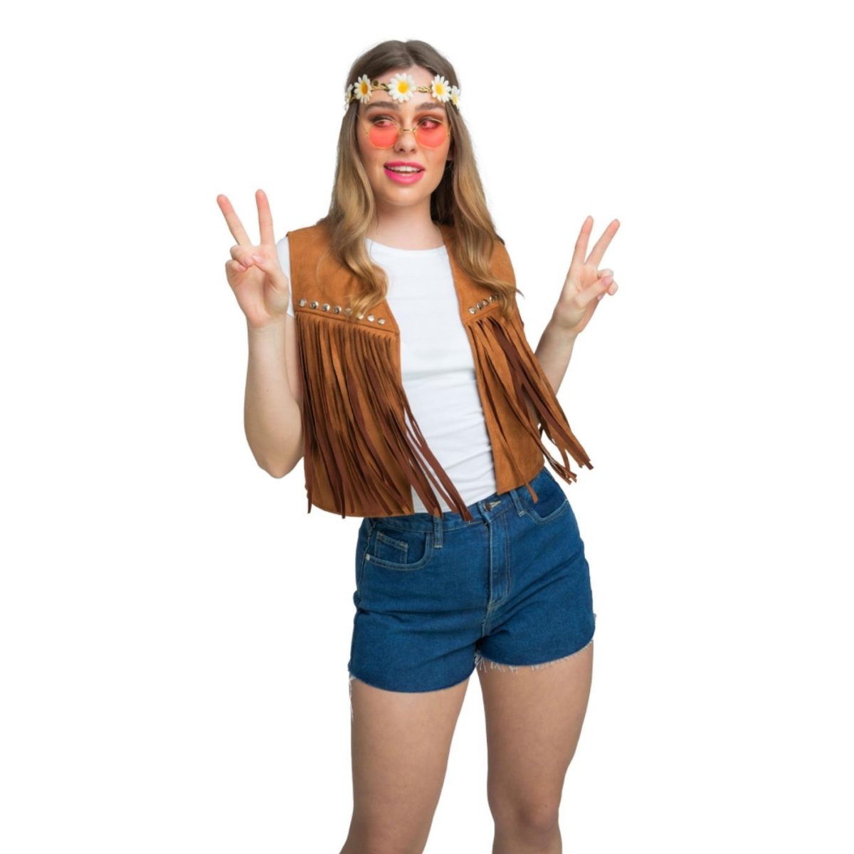 Wicked Costumes Ltd - Faux Suede Waistcoat (Brown) - Women - Fancy Dress Central