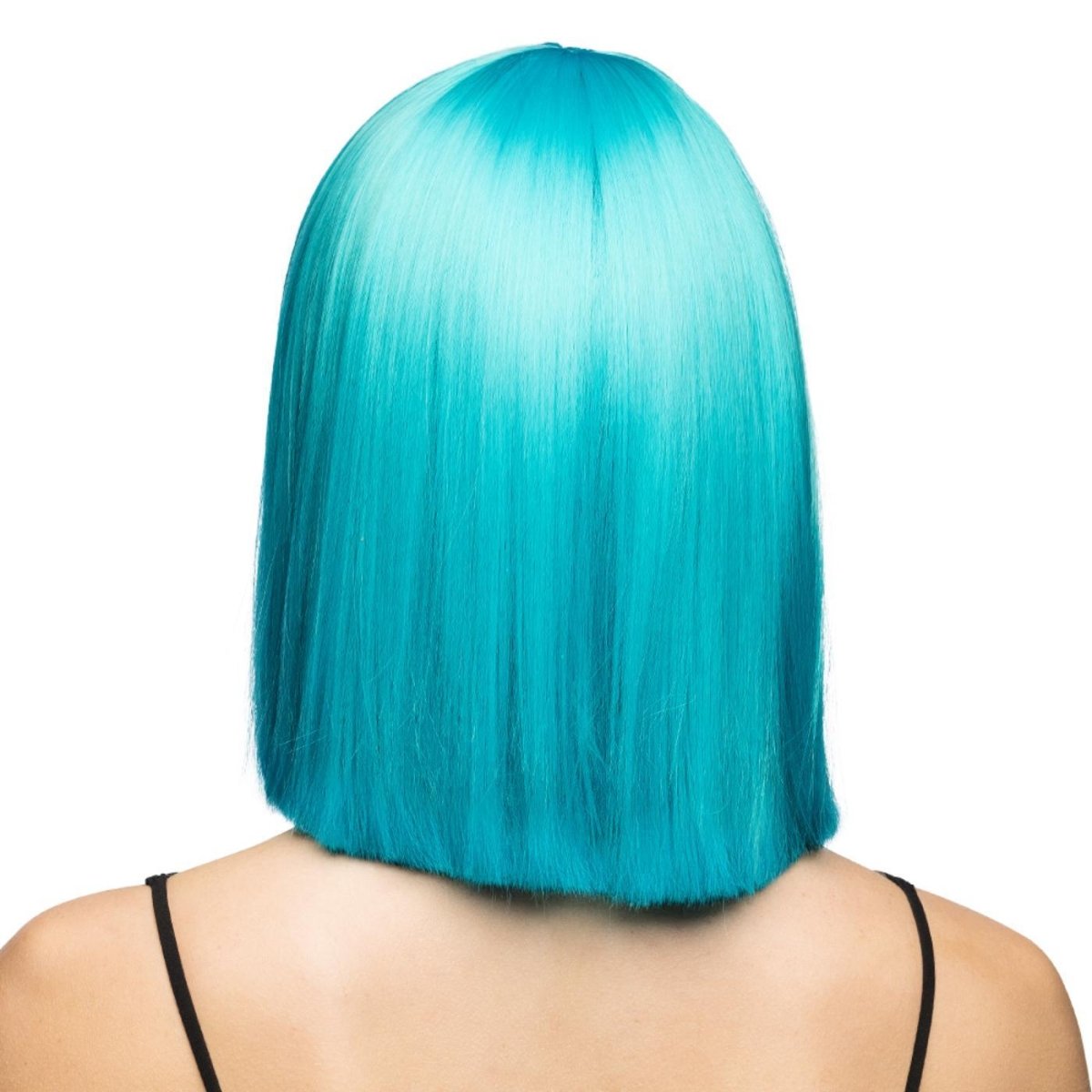 Fancy Dress Central - Bob Wig with Fringe (Blue) - Adult - Fancy Dress Central