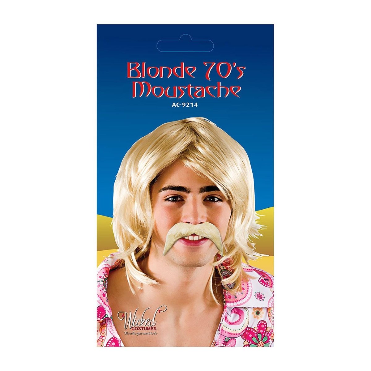 Wicked Costumes Ltd - 70s Style Moustache (Blonde) - Adult - Fancy Dress Central