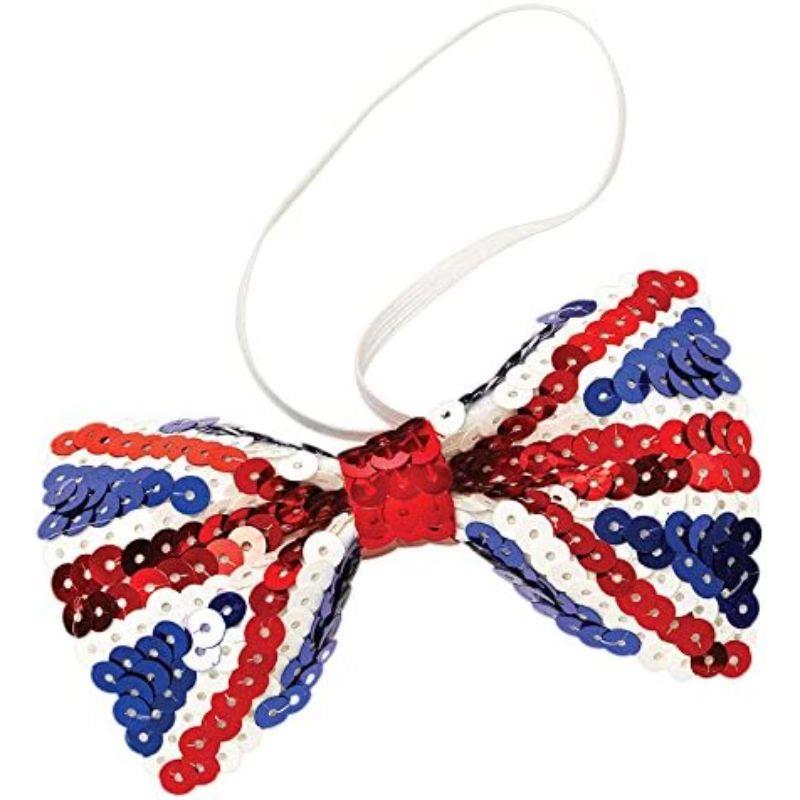 Rubies Masquerade Co. (UK) Ltd - Union Jack Sequin Bow Tie - Adult - Fancy Dress Central