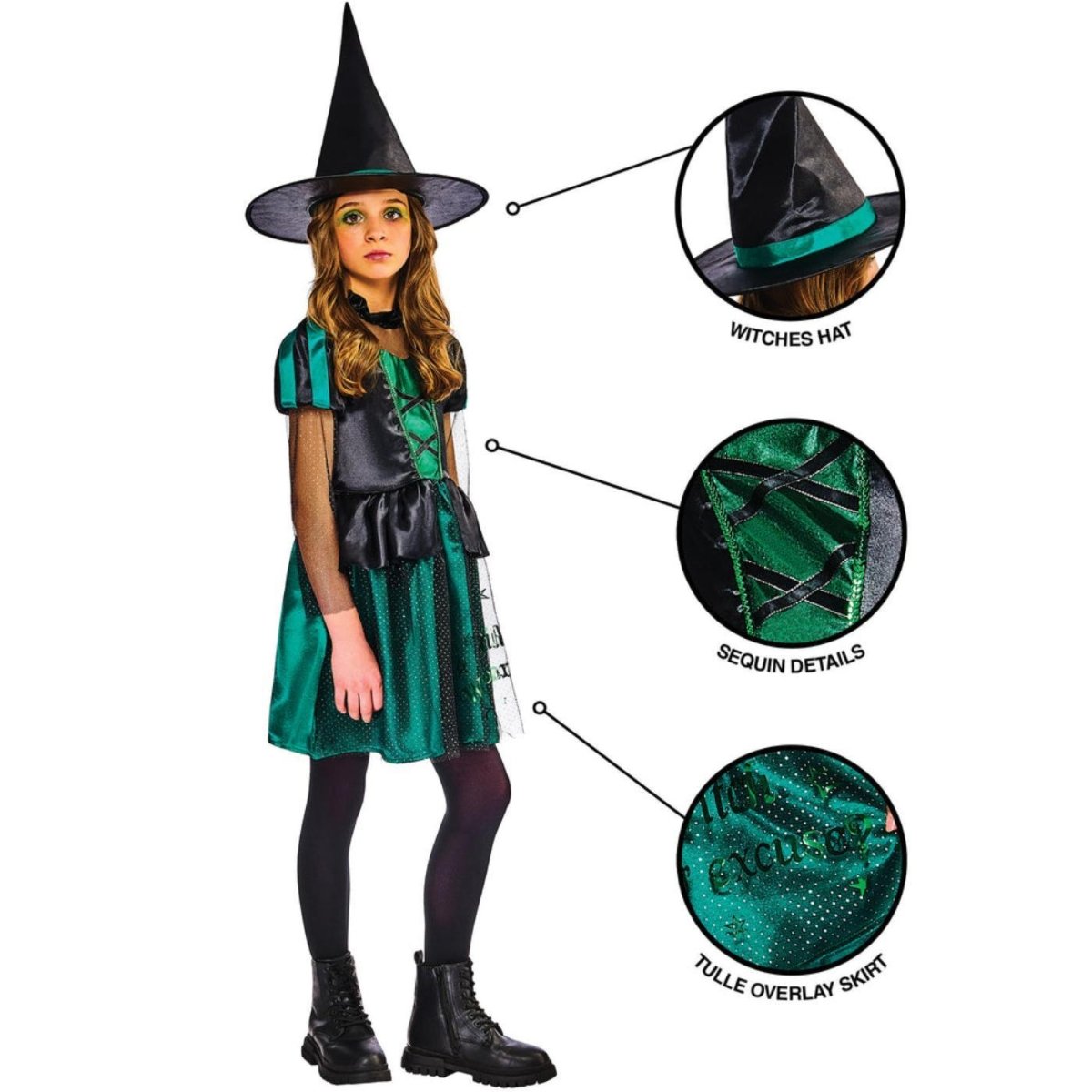 Rubies - Wicked Witch of The West Costume - Girls - Fancy Dress Central