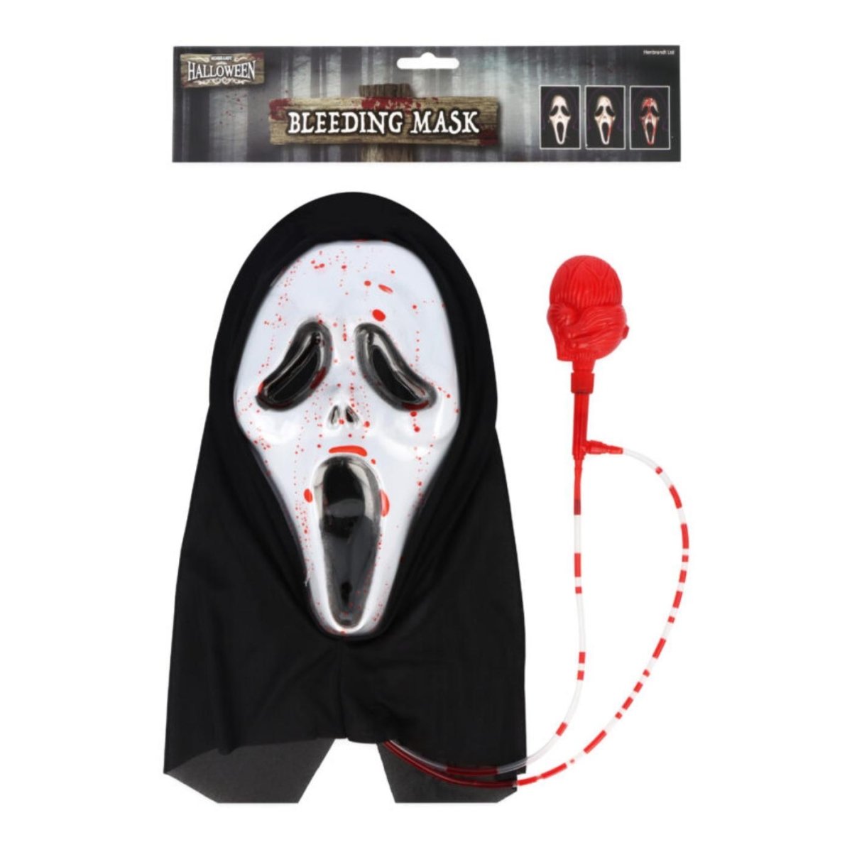 Henbrandt Ltd - Howling Ghost Mask with Blood - Adult - Fancy Dress Central