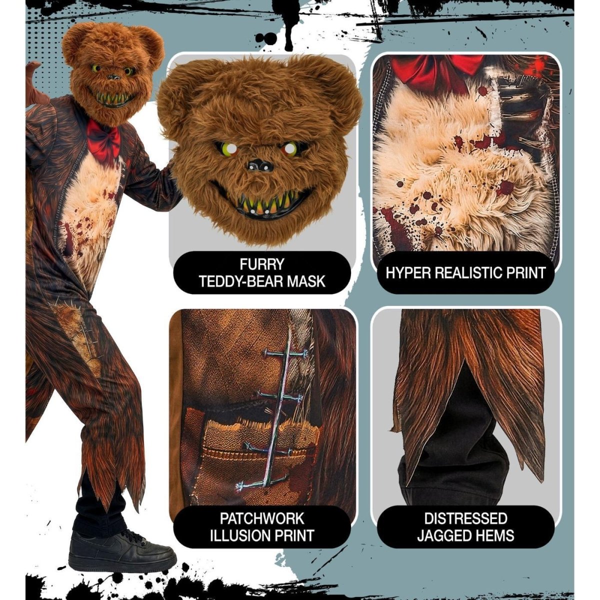 Widmann - Zombie Bear Costume - Child - Fancy Dress Central
