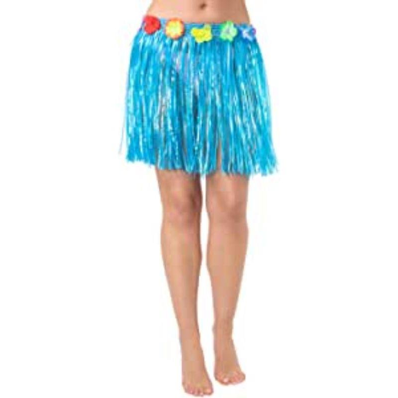 Wicked Costumes Ltd - Hula Skirt 40cm (Blue) - Adult - Fancy Dress Central