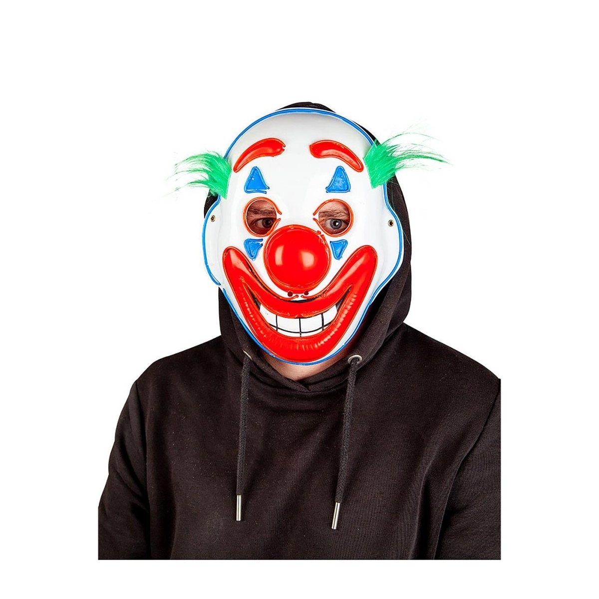 Wicked Costumes Ltd - Light Up Joker Happy Face Clown Mask - Adult - Fancy Dress Central