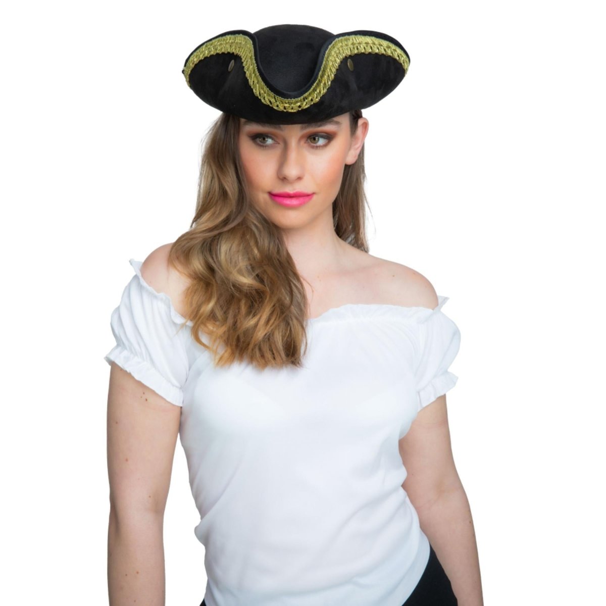 Wicked Costumes Ltd - Pirate Hat with Gold Rim - Adult - Fancy Dress Central