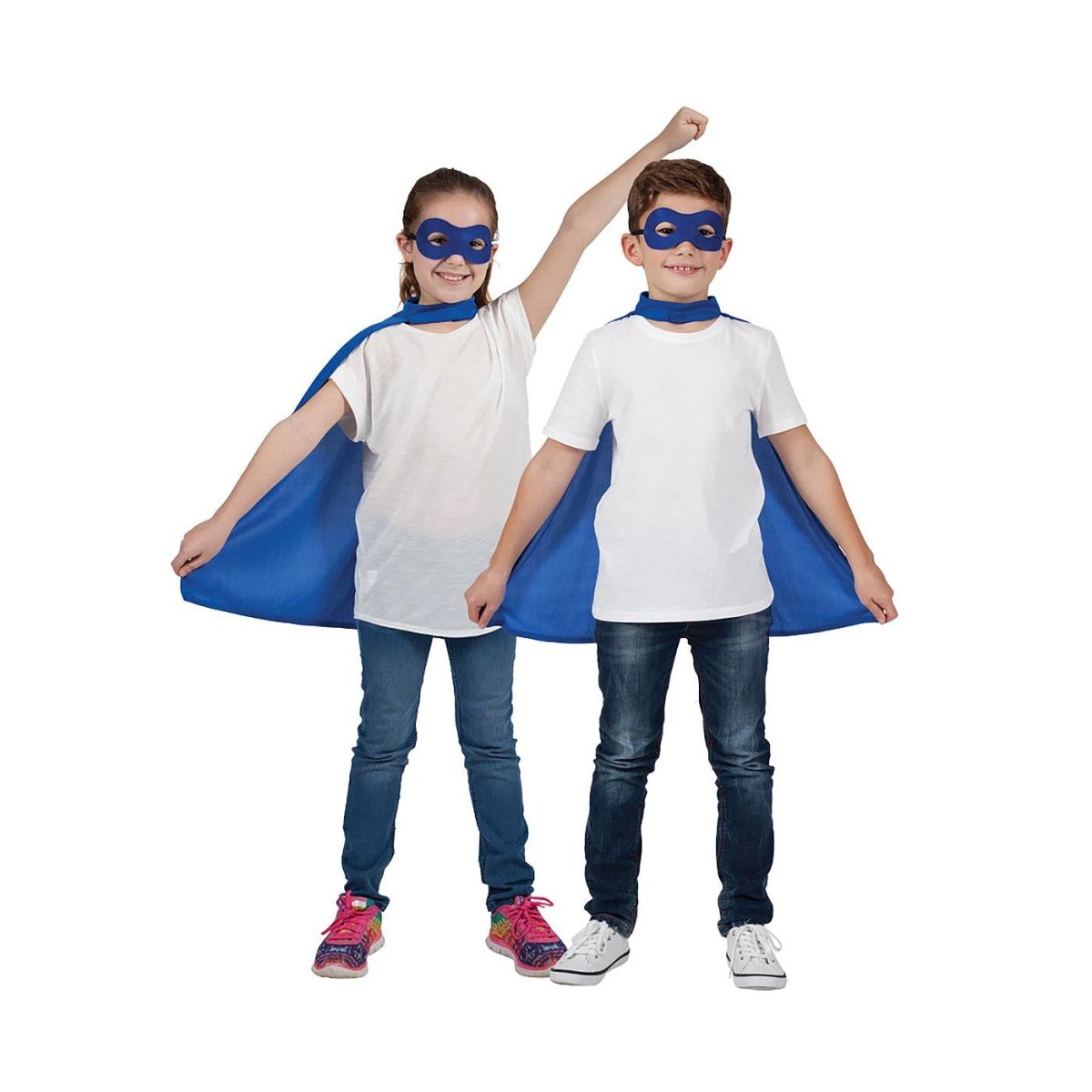 Wicked Costumes Ltd - Super Hero Cape & Mask (Blue) - Child - Fancy Dress Central