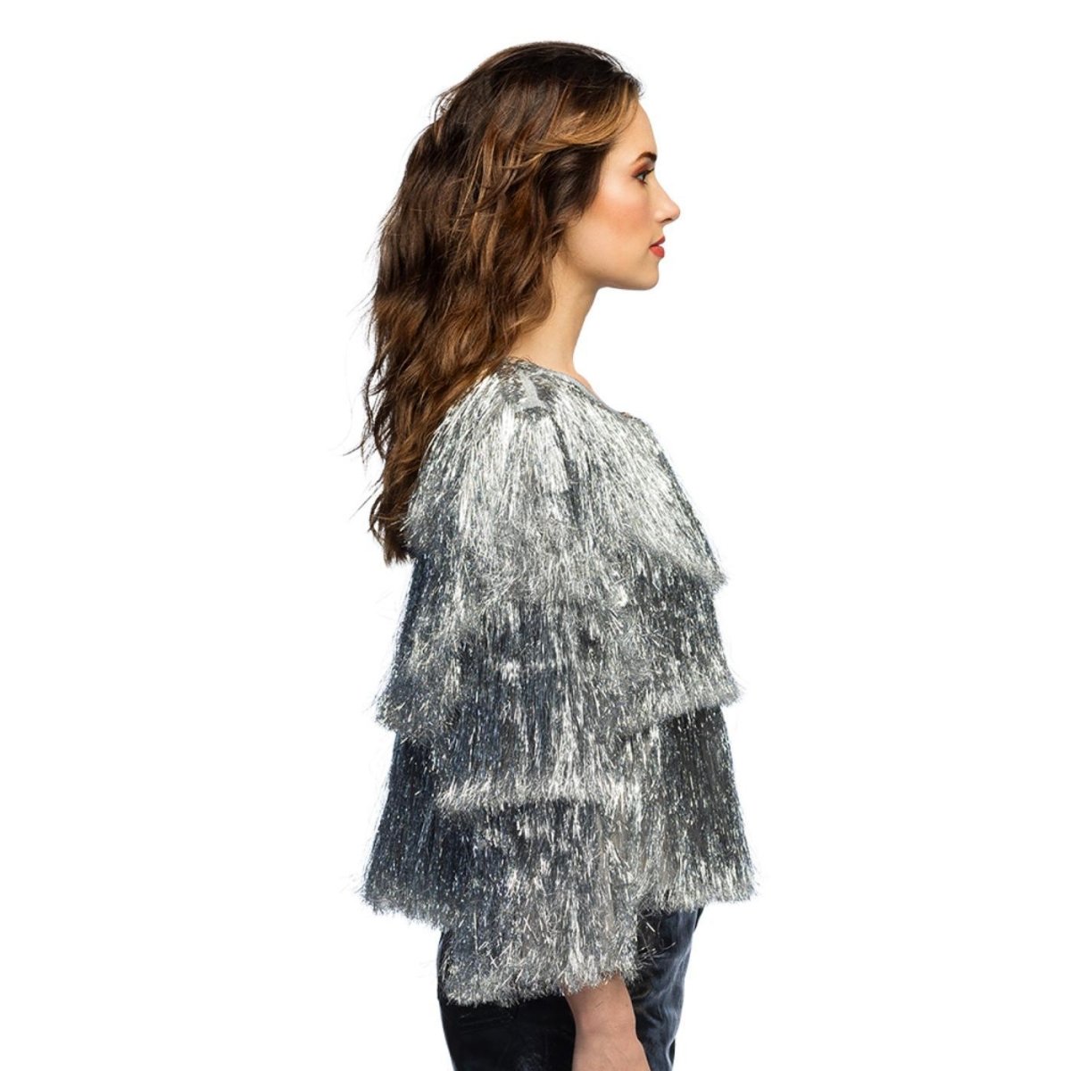 Boland - Festival Flare Jacket (Silver) - Women - Fancy Dress Central