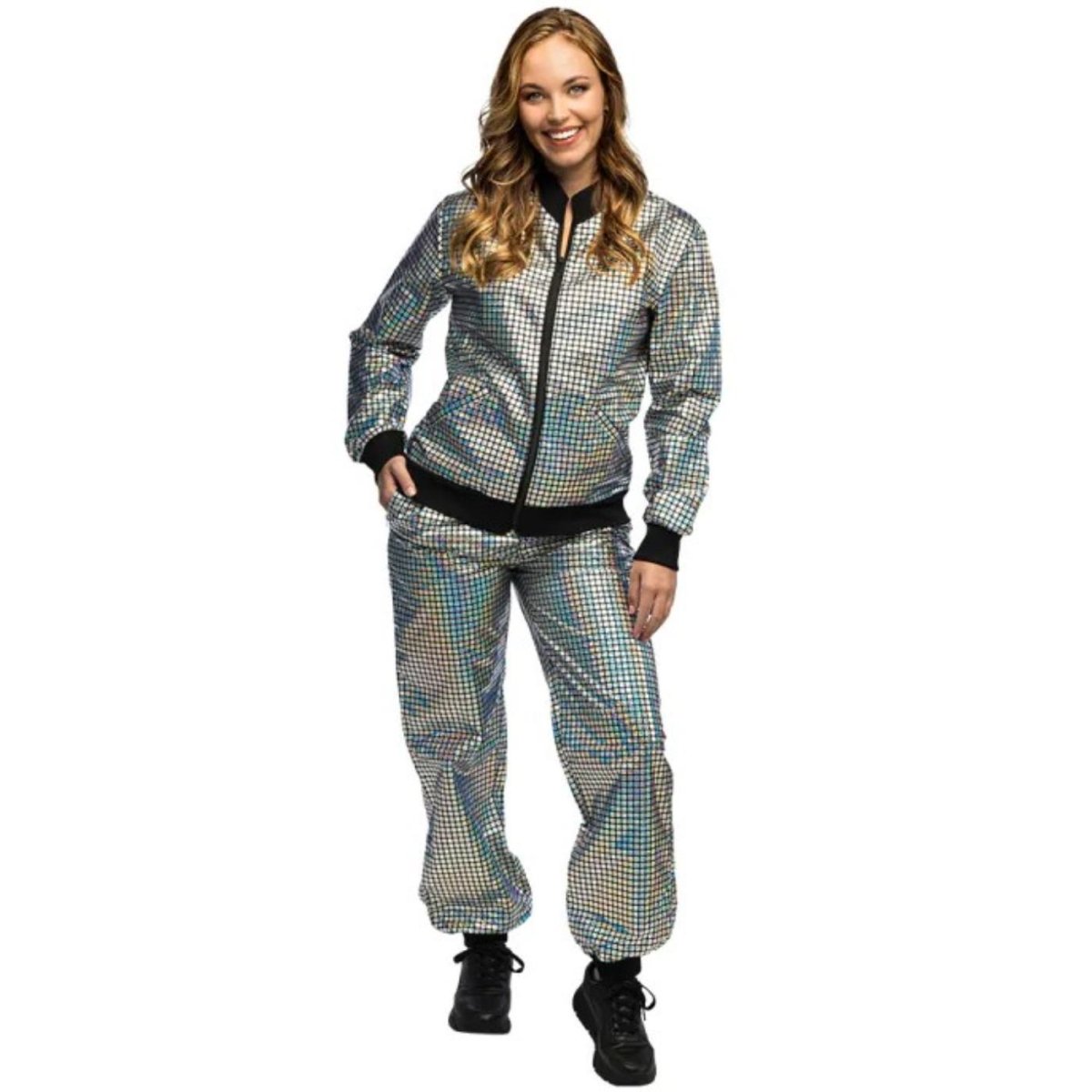 Boland - Disco Diamond Babe Shell Suit Costume (Silver) - Women - Fancy Dress Central