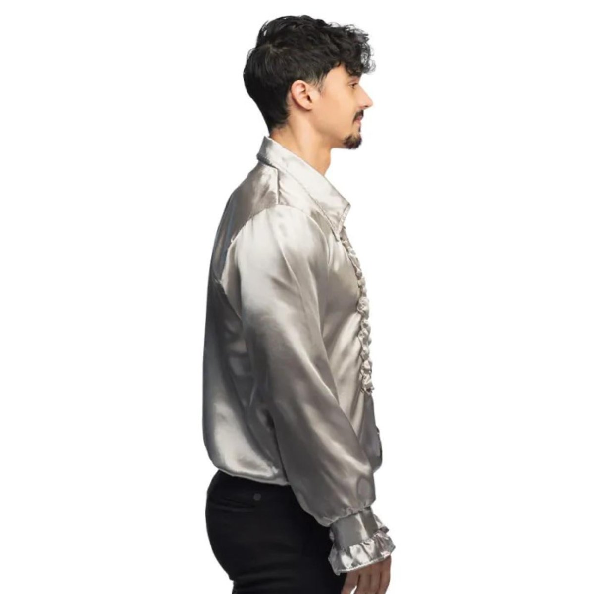 Boland - Ruffle Party Shirt (Silver) - Men - Fancy Dress Central