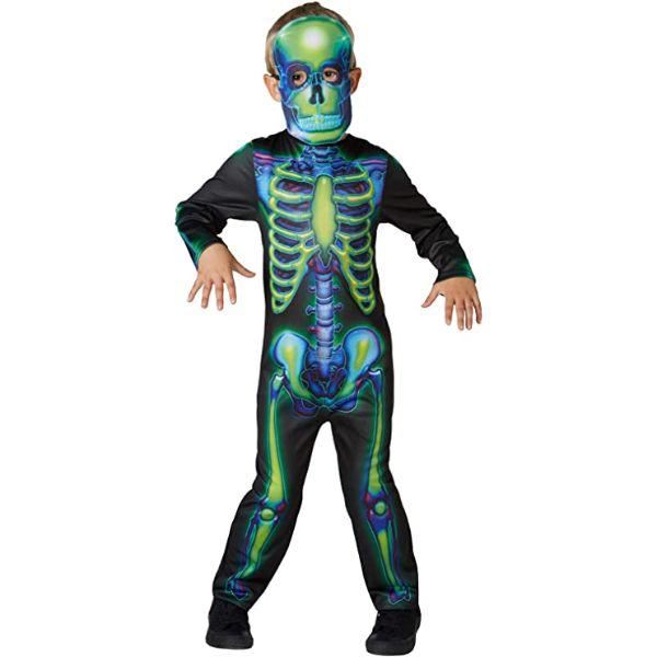 Glow In The Dark Neon Skeleton Costume - Child