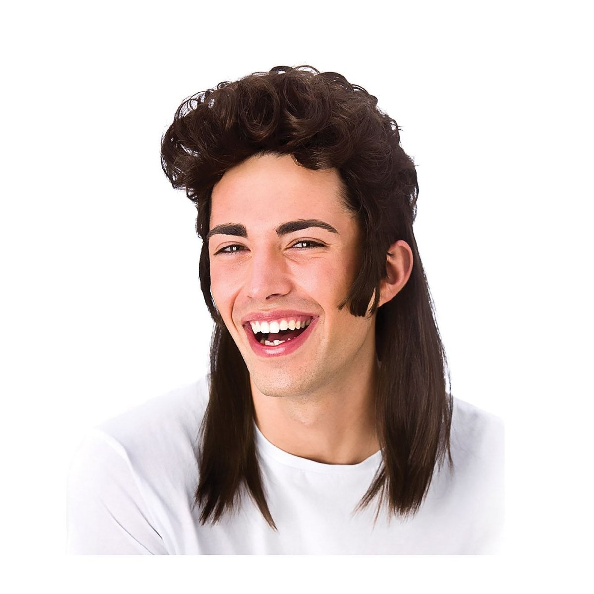 Wicked Costumes Ltd - 80s Mullet Wig (Brown) - Adult - Fancy Dress Central