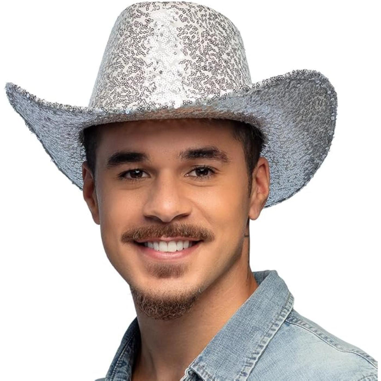 Rodeo Party Cowboy Hat (Silver) - Adult