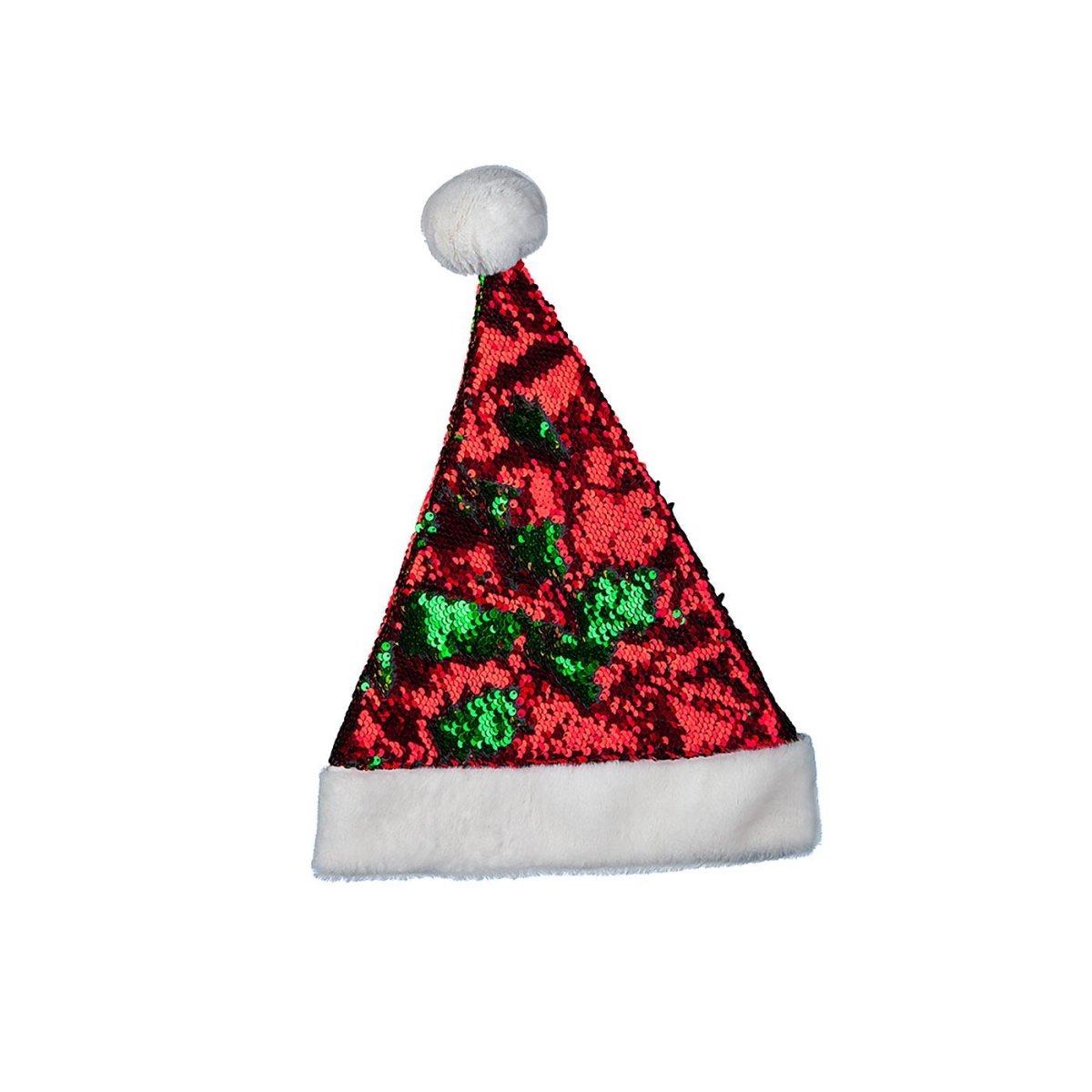 Wicked Costumes - Deluxe Santa Hat (Multi - Colour Sequin) - Adult - Fancy Dress Central
