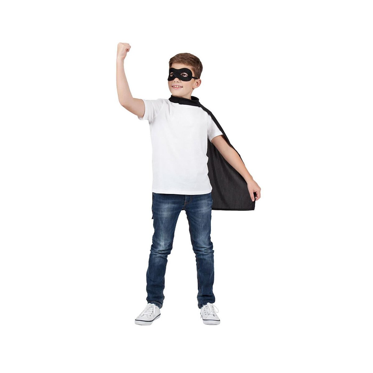 Wicked Costumes Ltd - Super Hero Cape & Mask (Black) - Child - Fancy Dress Central
