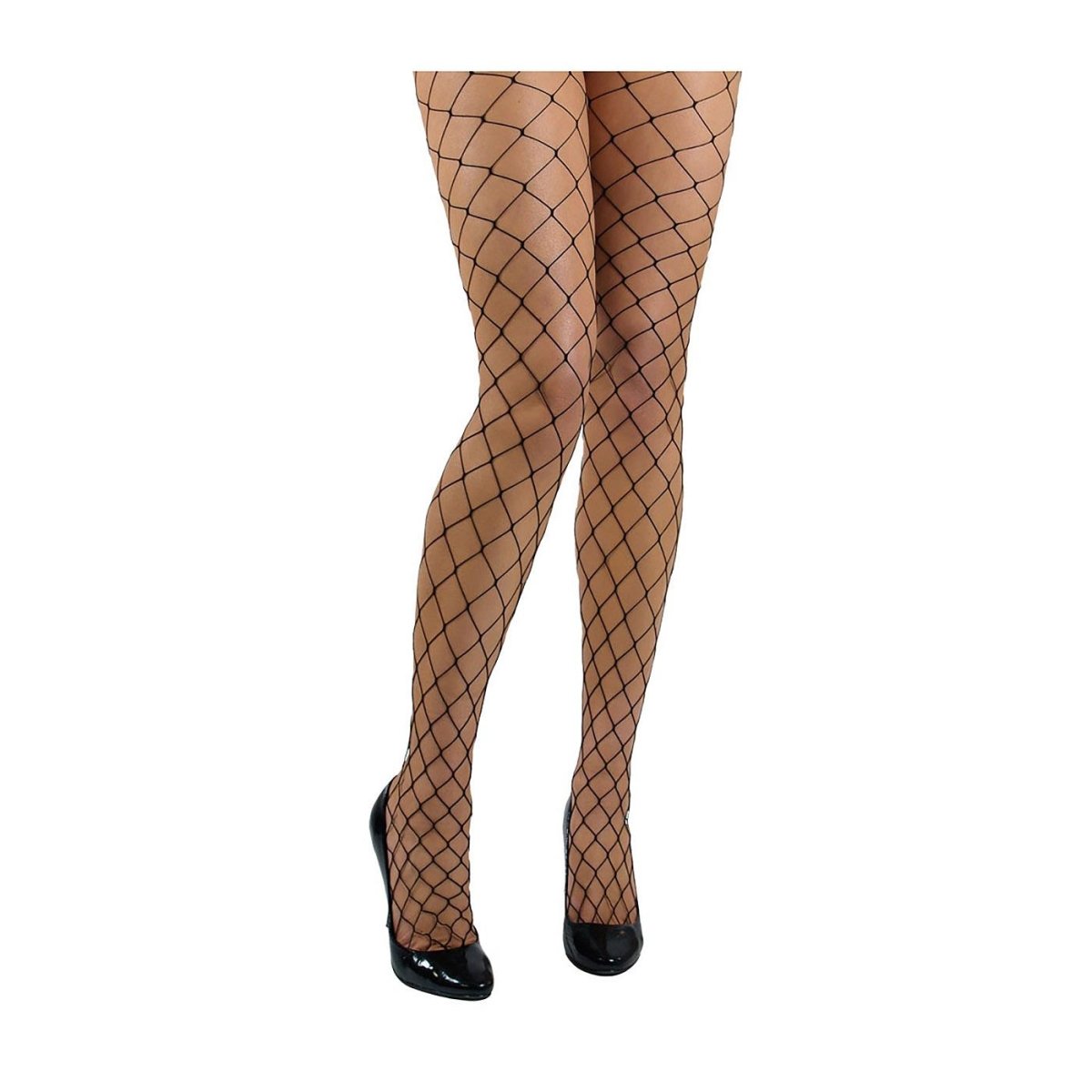 Wicked Costumes Ltd - Black Diamond Fishnet Tights - Women - Fancy Dress Central