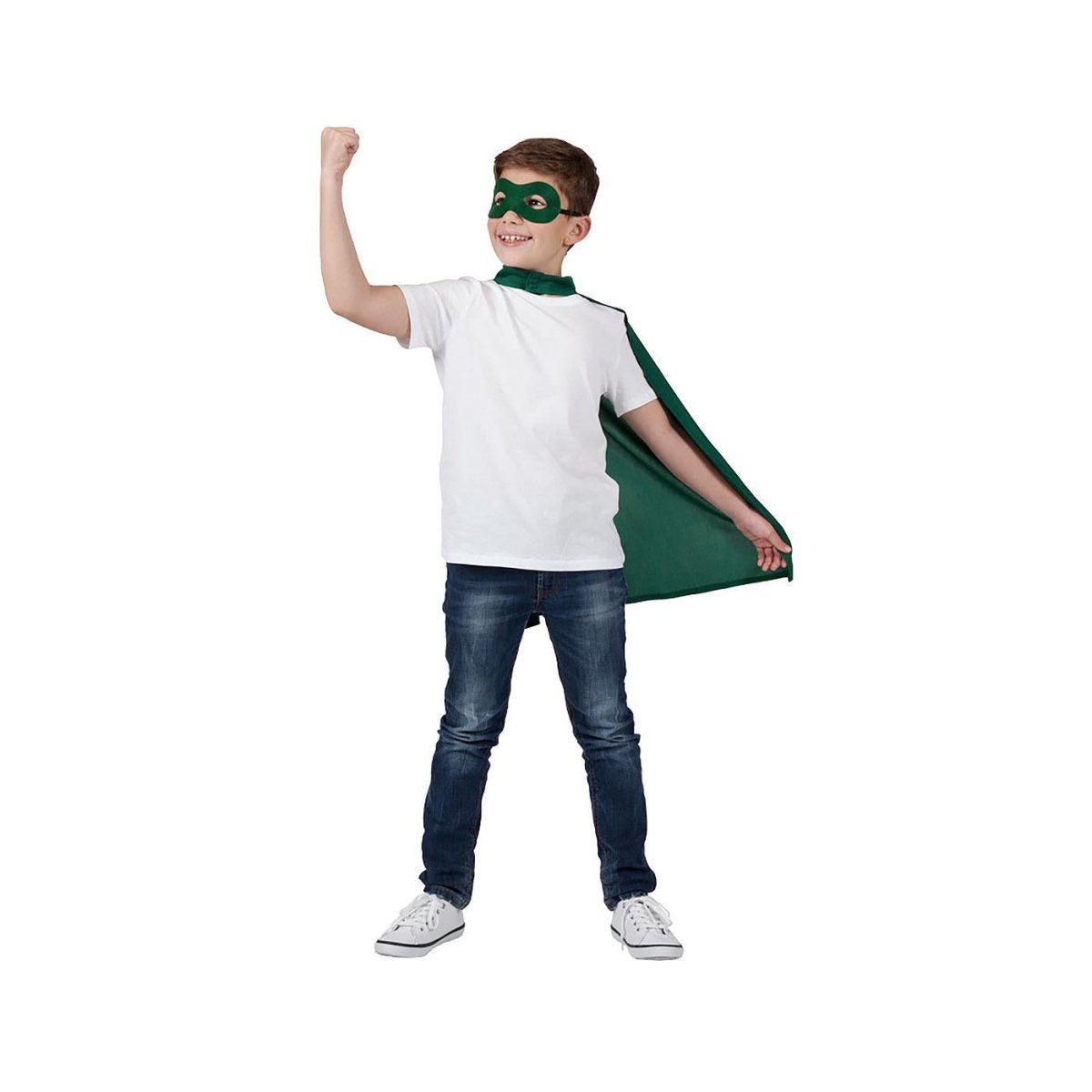 Wicked Costumes Ltd - Super Hero Cape & Mask (Green) - Child - Fancy Dress Central