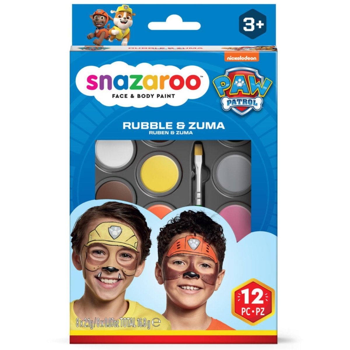Colart - Paw Patrol Face Paint Kit - Rubble & Zuma - Fancy Dress Central