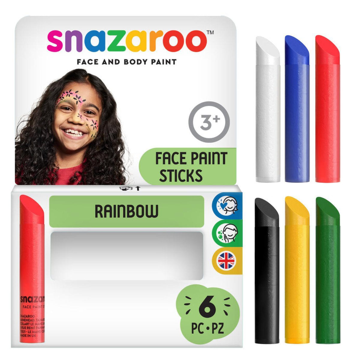 Face Paint Sticks (6 Pack) - Rainbow