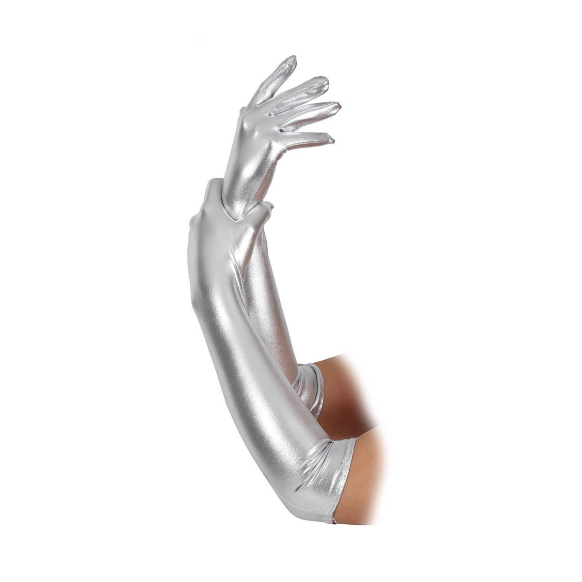 Wicked Costumes Ltd - Long Gloves (Silver) - Women - Fancy Dress Central