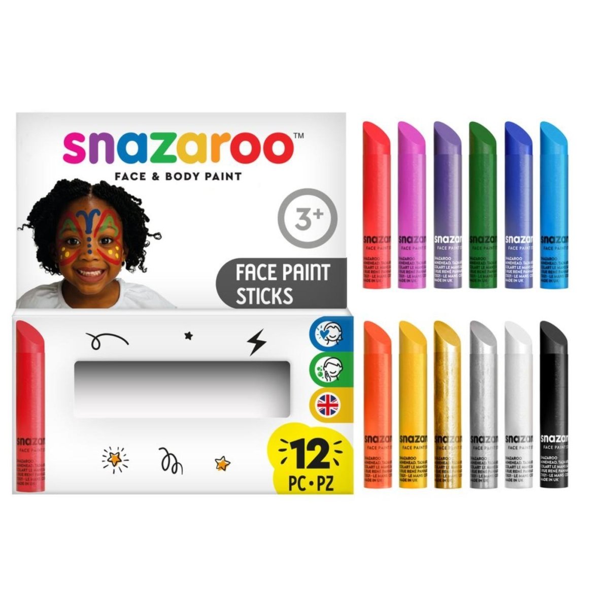 Colart - Face Paint Sticks (12 Pack) - Fancy Dress Central