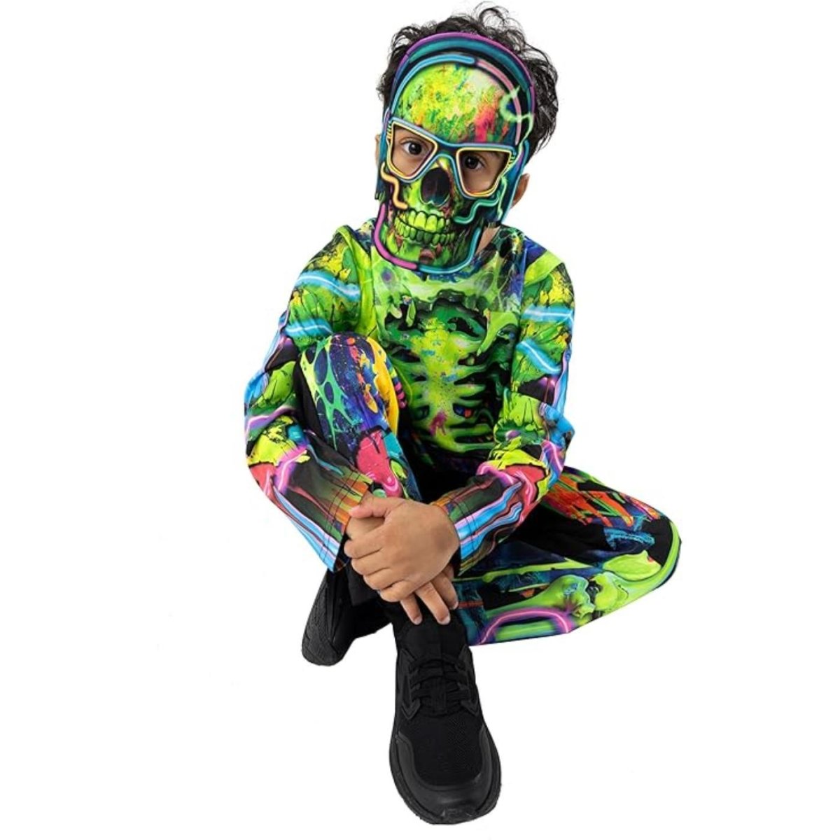 Blues Group - Neon Skeleton Costume - Child - Fancy Dress Central