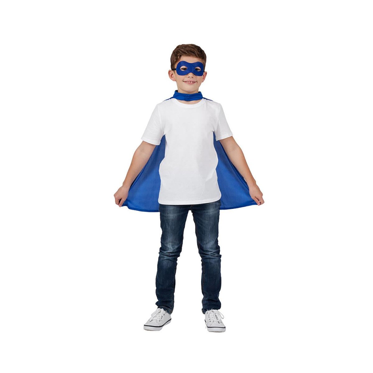 Wicked Costumes Ltd - Super Hero Cape & Mask (Blue) - Child - Fancy Dress Central