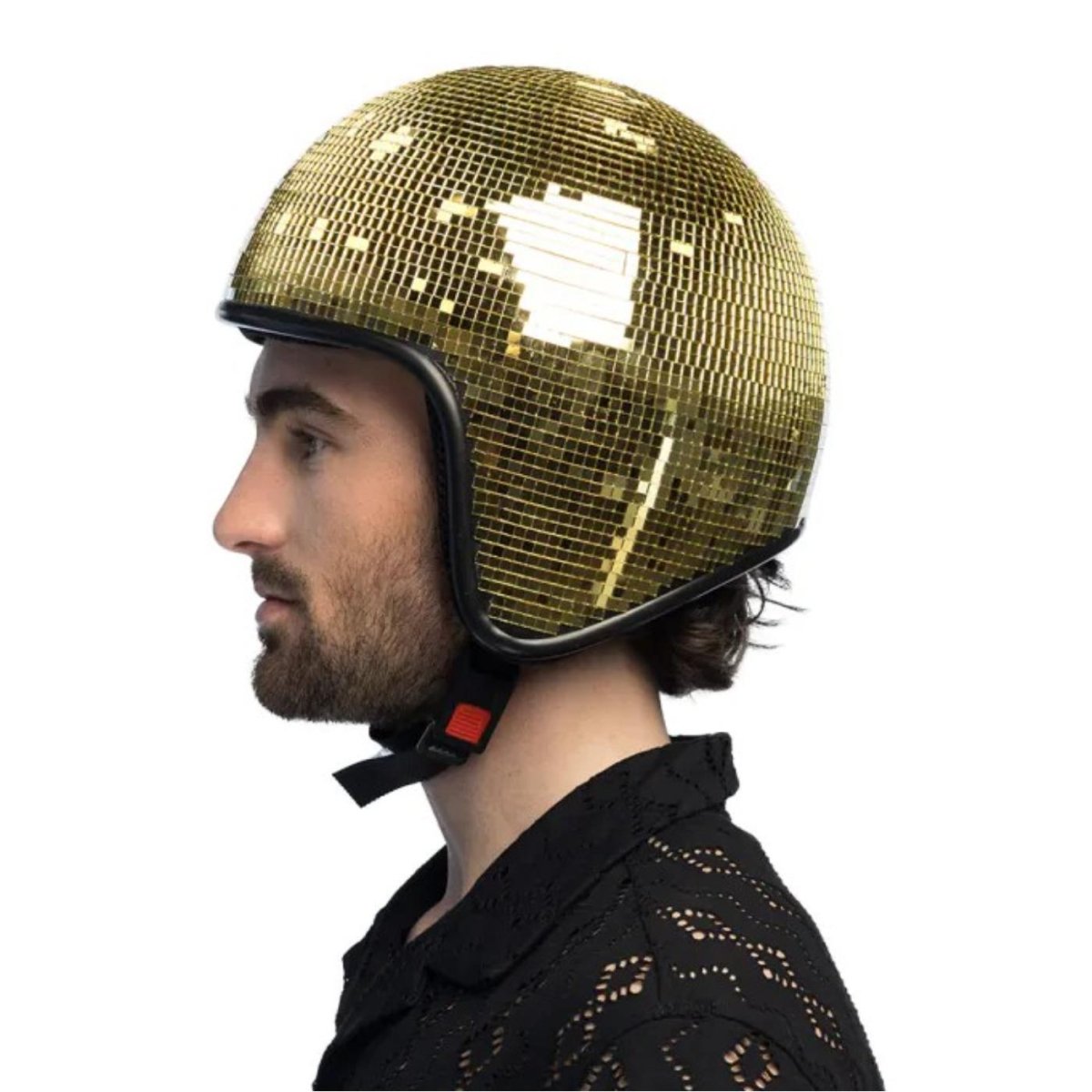 Boland - Disco Helmet (Gold) - Adult - Fancy Dress Central